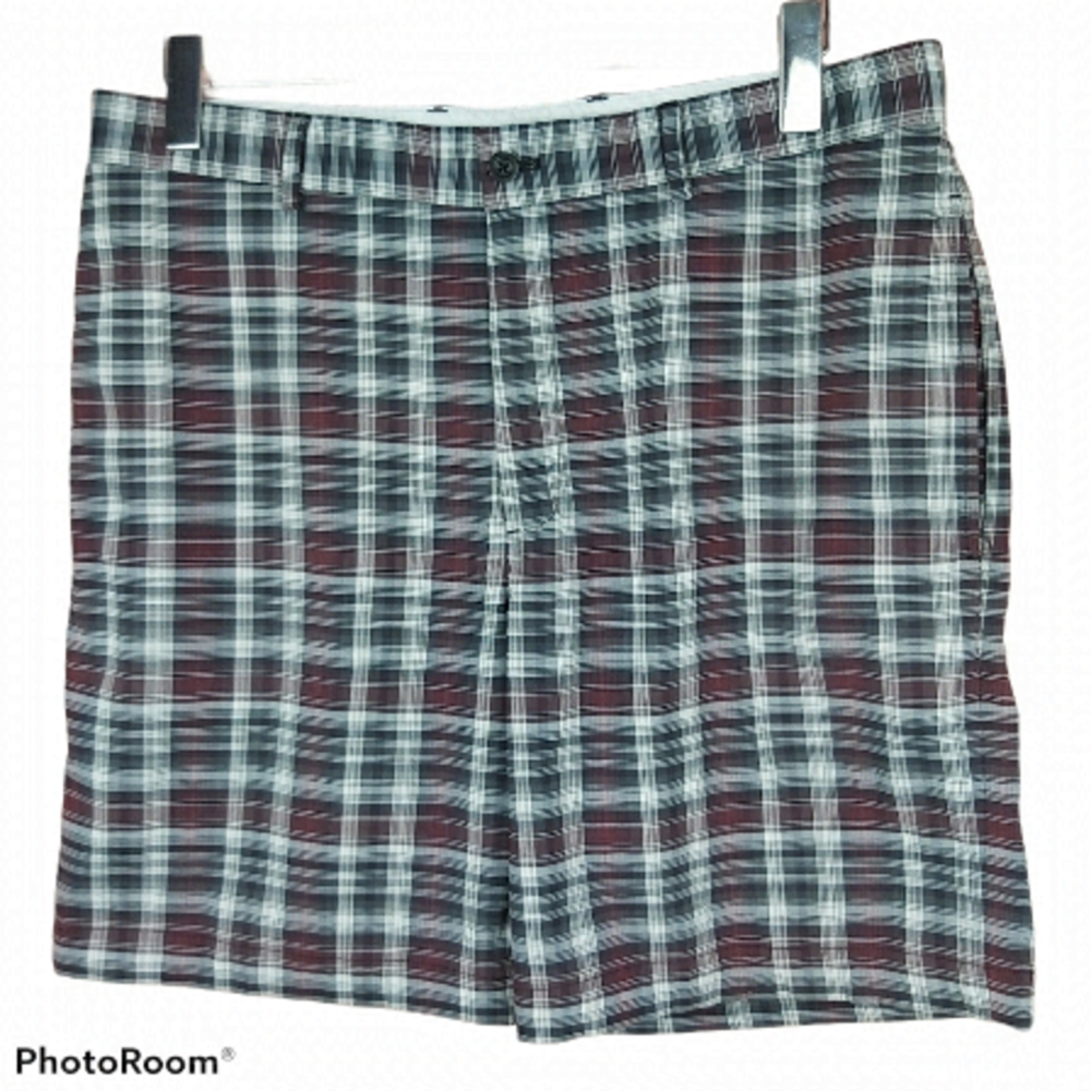 🍄3/50$🍄 Greg Norman plaid golf casual bermuda size 34